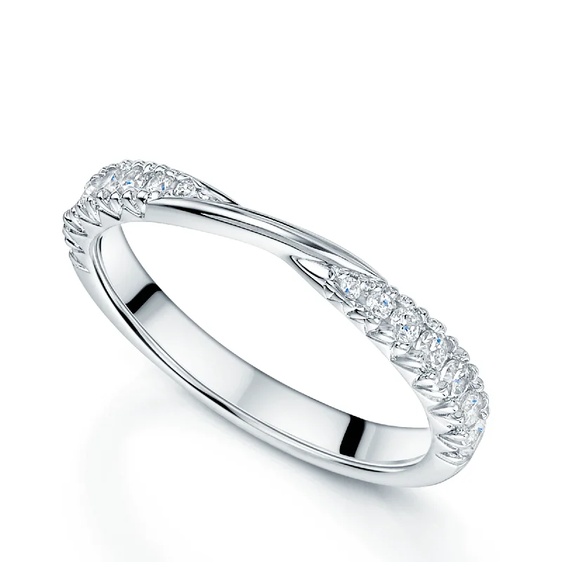 affordable diamond engagement rings-Platinum Diamond Shaped Twist Wedding Ring