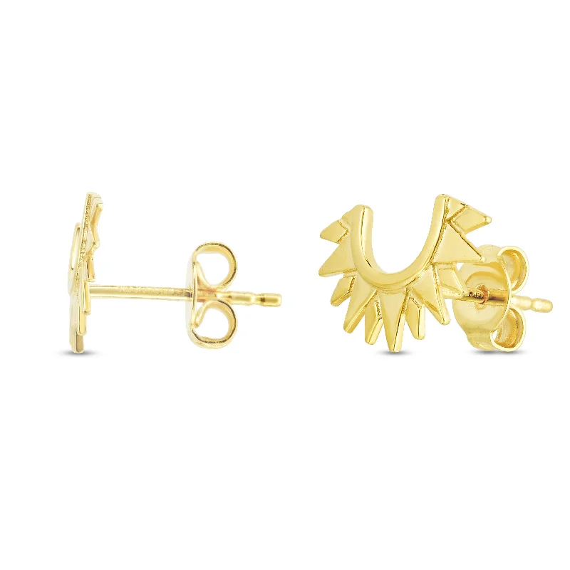 women's colorful earrings-14K Sunburst Polished Studs