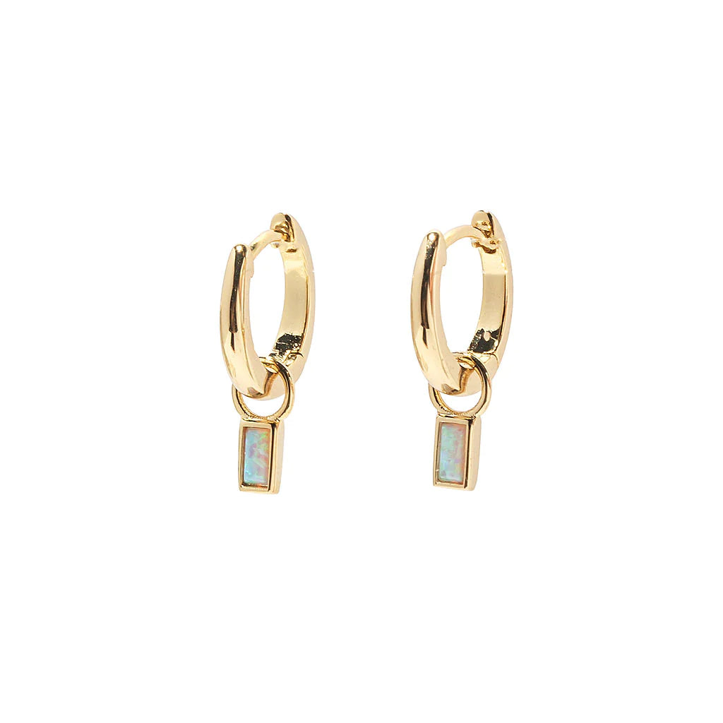 women's sapphire earrings-Summit Hoops