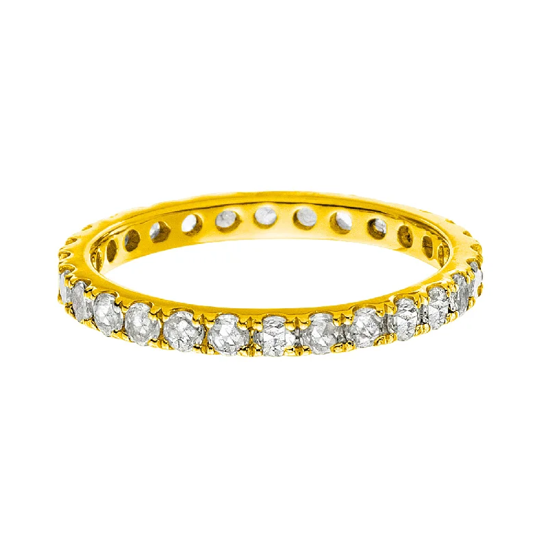 women's promise rings-Josephine Band Yellow Gold White Diamond 2mm