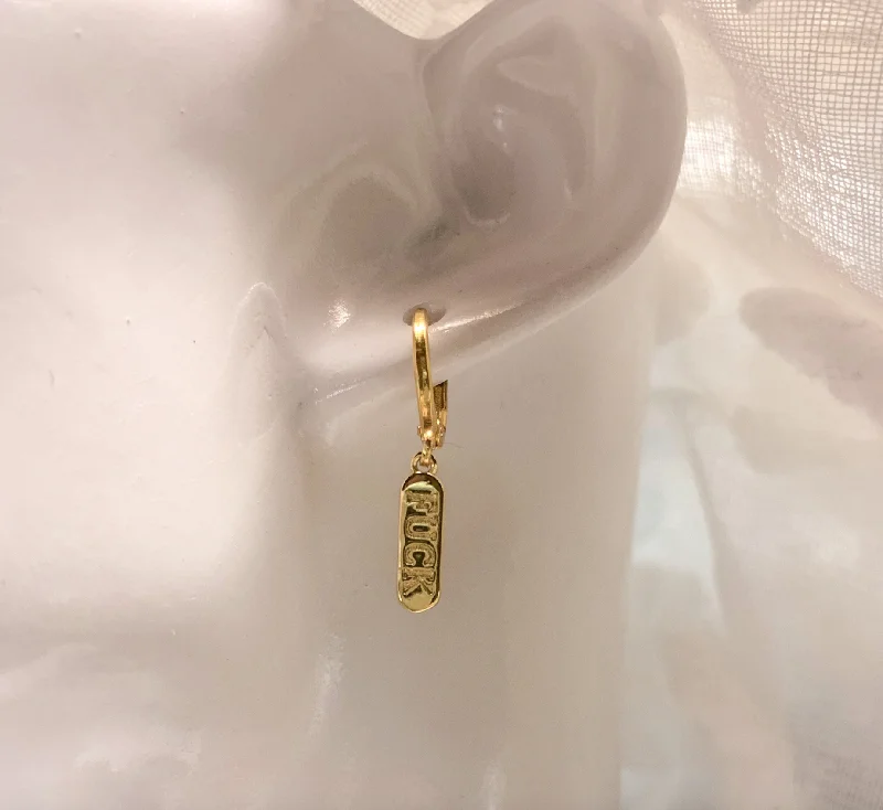 women's gold hoop earrings-fuck huggie