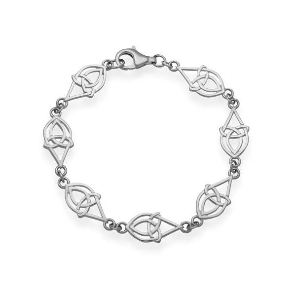 women's friendship bracelets-Celtic Silver Bracelet BL453