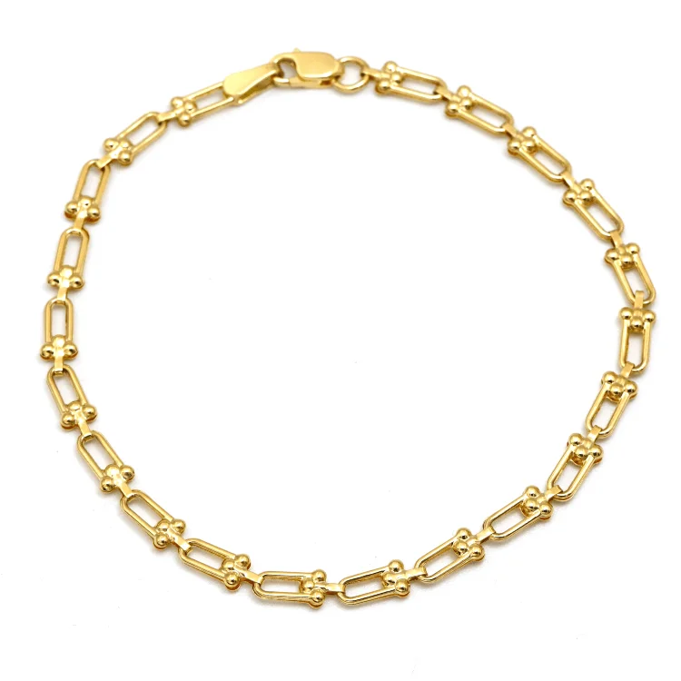 women's moon bracelets-Real Gold GZTF Hardware Solid Chain Bracelet 4566 (17 C.M) BR1597