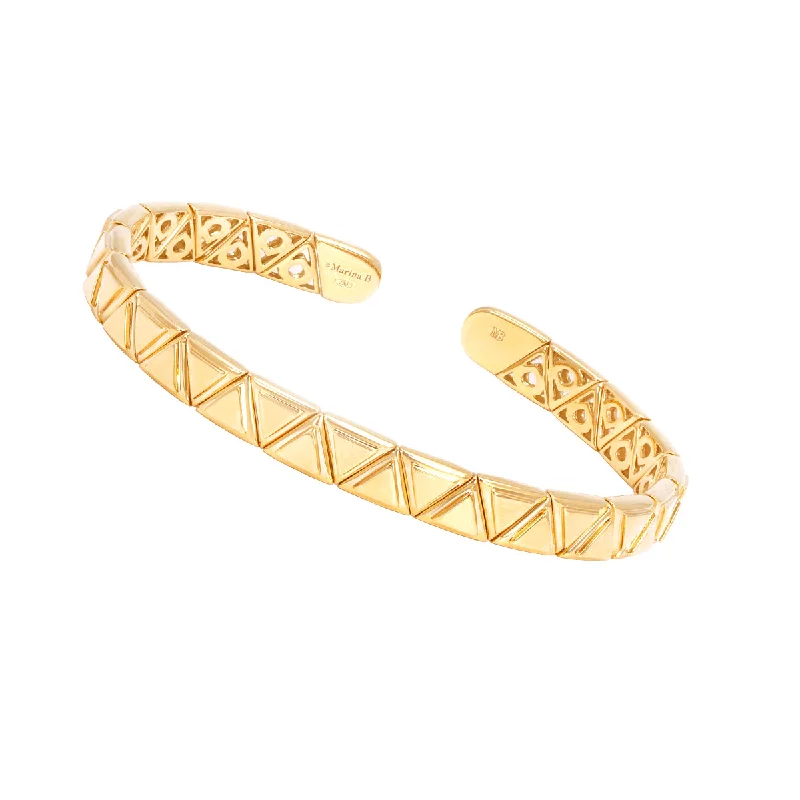 women's personalized bangles-Gold Triangolini Bangle Bracelet