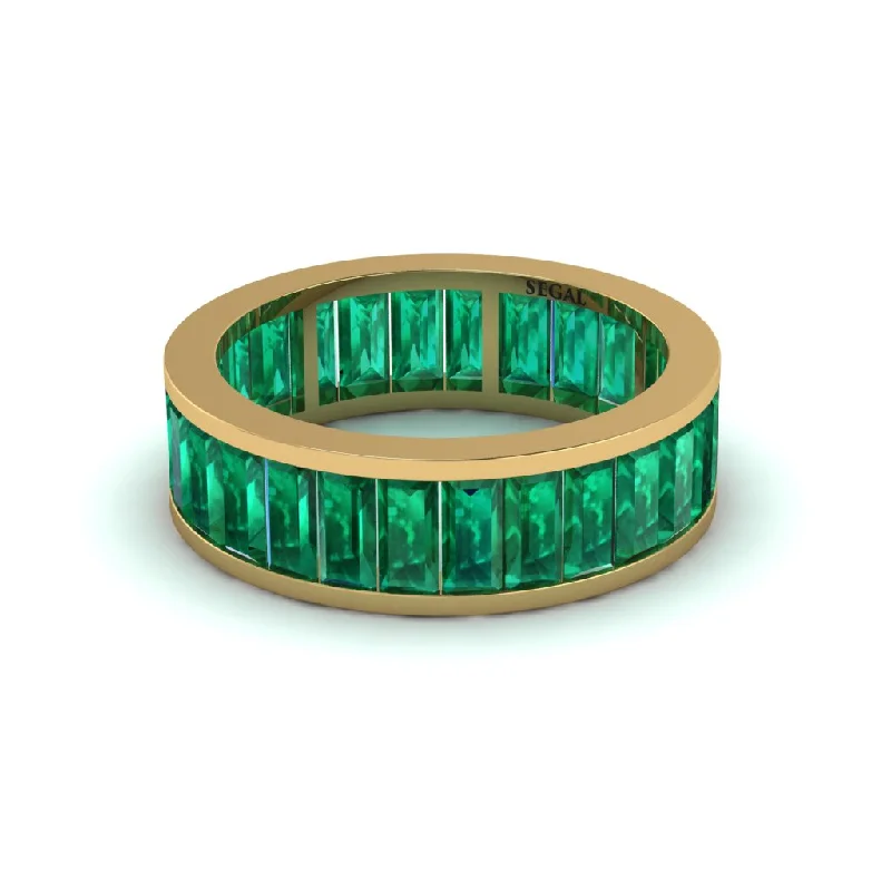 oval engagement rings-6.5 Ct Baguette Emerald Eternity Wedding Ring - Cairo No. 4