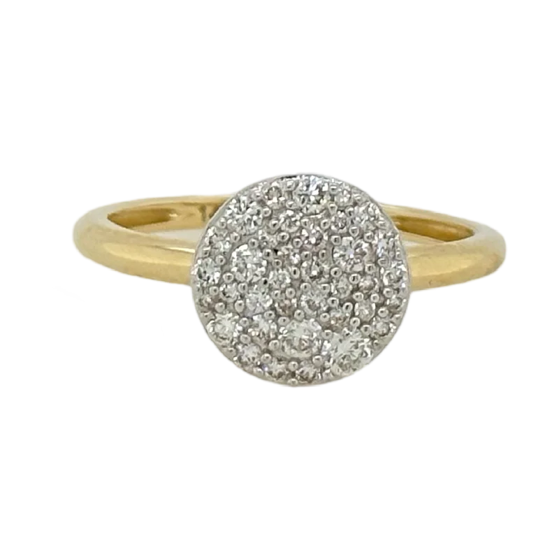 women's gold plated rings-PAVÉ CIRCLE RING