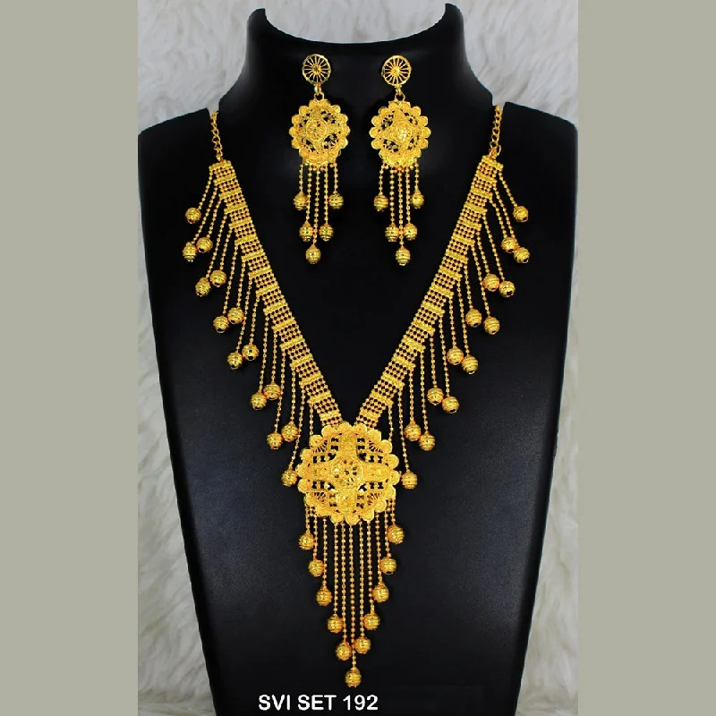 women's sun necklaces-Mahavir Forming Gold Necklace Set  - SVI SET 192