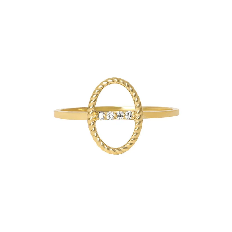 women's engagement rings-Celestial Bar 18K Gold Ring w. Diamonds