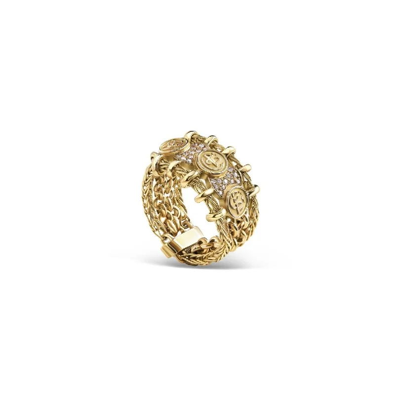 women's minimalist rings-Gold Blessings Chain Ring