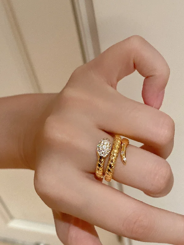 women's fashion-forward rings-Vintage-Inspired Coiled Snake Ring