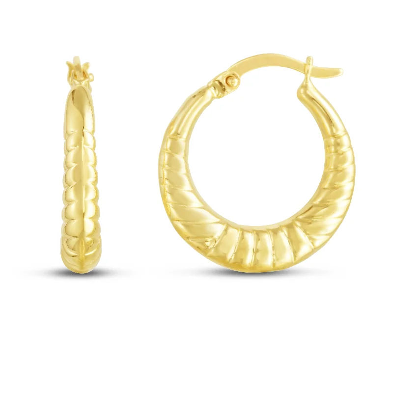 women's star earrings-14K Thin Twist Hoops