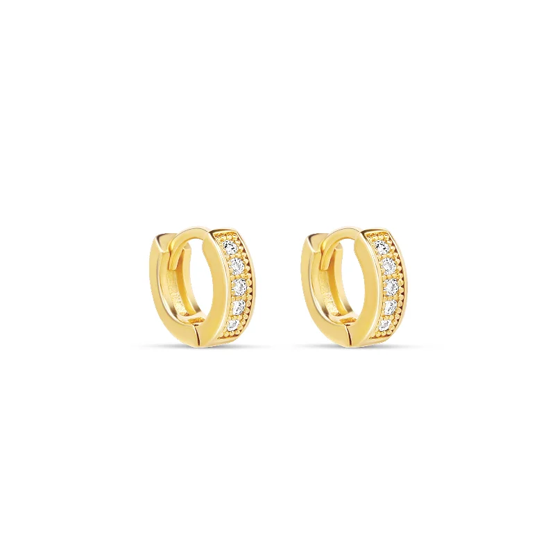 women's elegant earrings-The Gold 9mm Melrose Huggies