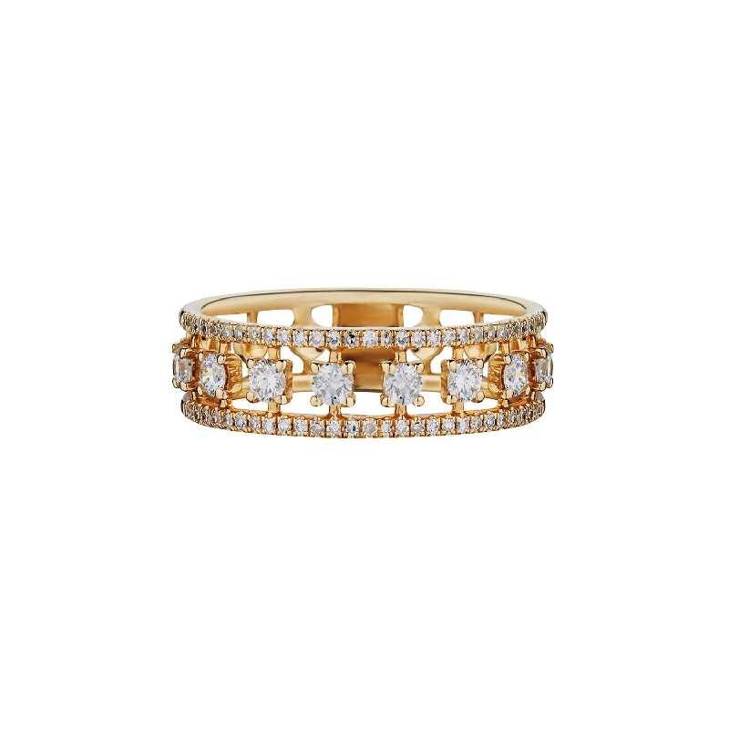 women's fashion-forward rings-OPEN DIAMOND BAND