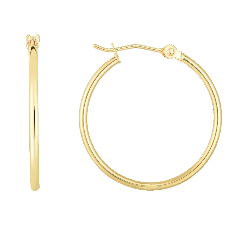 women's bohemian earrings-14K Gold 1.5x25mm Hoops