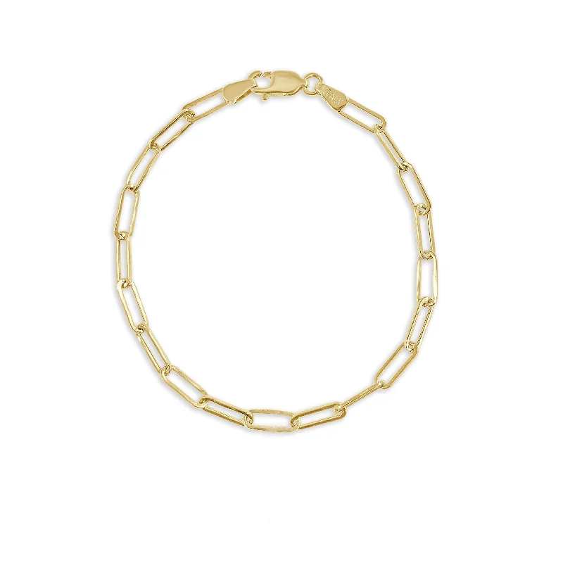 women's pearl chain bracelets-14k Gold Paperclip Link Bracelet