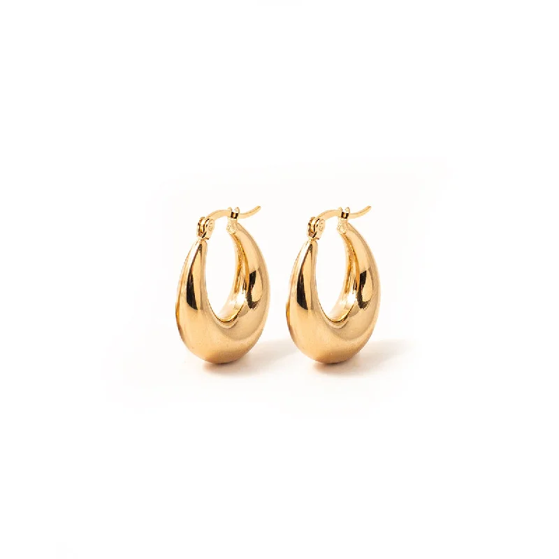 women's oversized hoop earrings-Oculus Gold Hoops