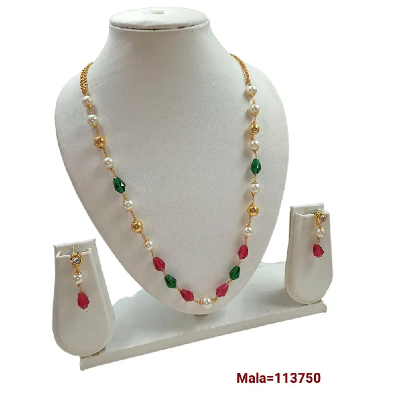 women's moon necklaces-Padmawati Bangles Gold Plated Beads Necklace Set