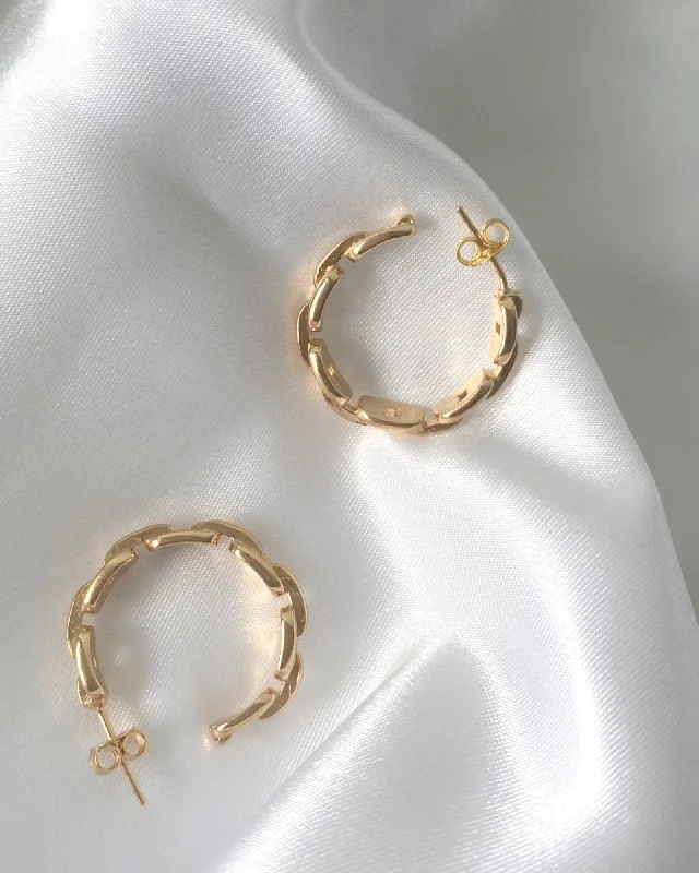 women's designer earrings-Galen New Hoops