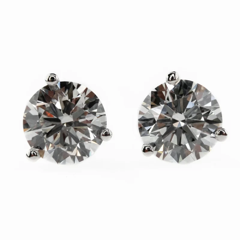 women's small earrings-New IGI Certify 2ctw VS1/F Lab Grown Diamond Solitaire Stud in 14K White Gold