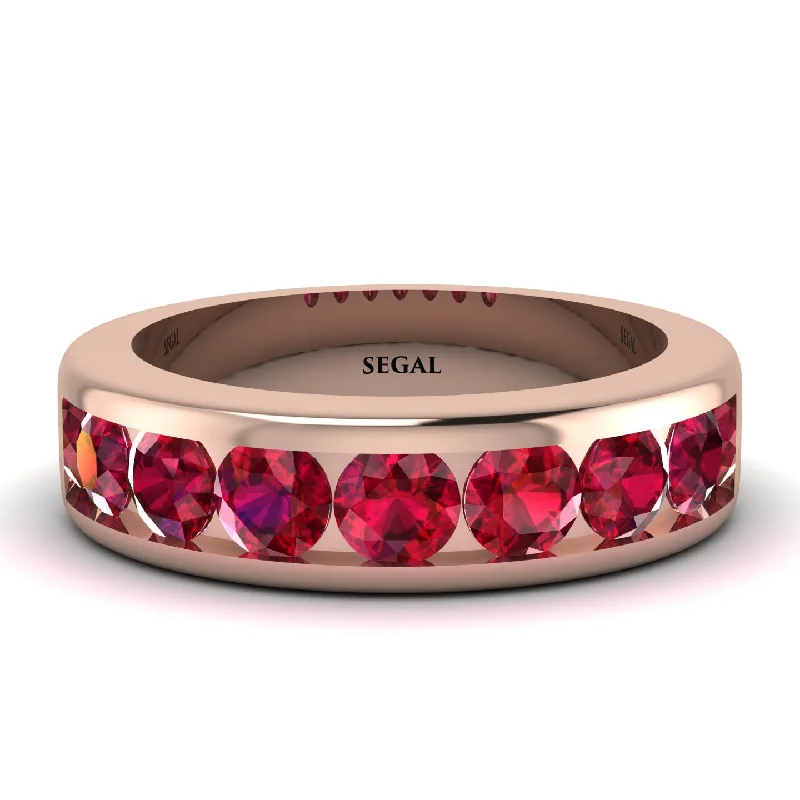 timeless diamond engagement rings-Ruby Eternal Brilliance Men's Wedding Ring - Jamie No. 11