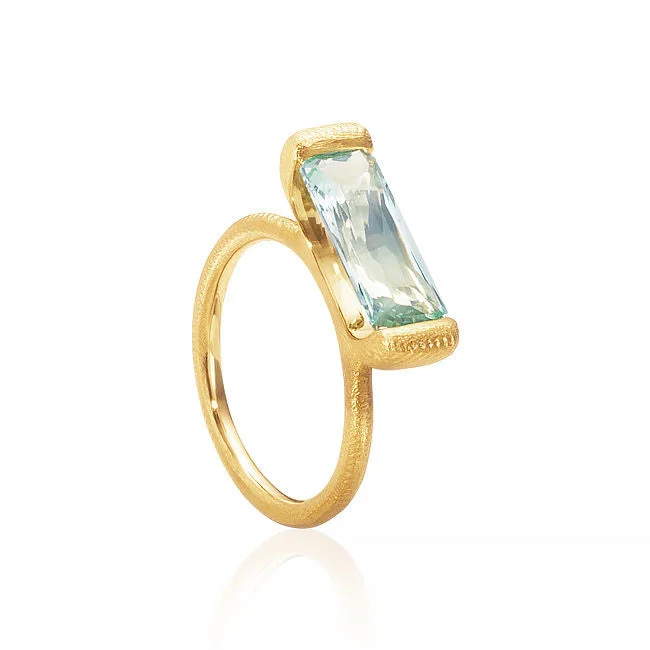 women's adjustable gemstone rings-Future 18K Gold Ring w. Beryl