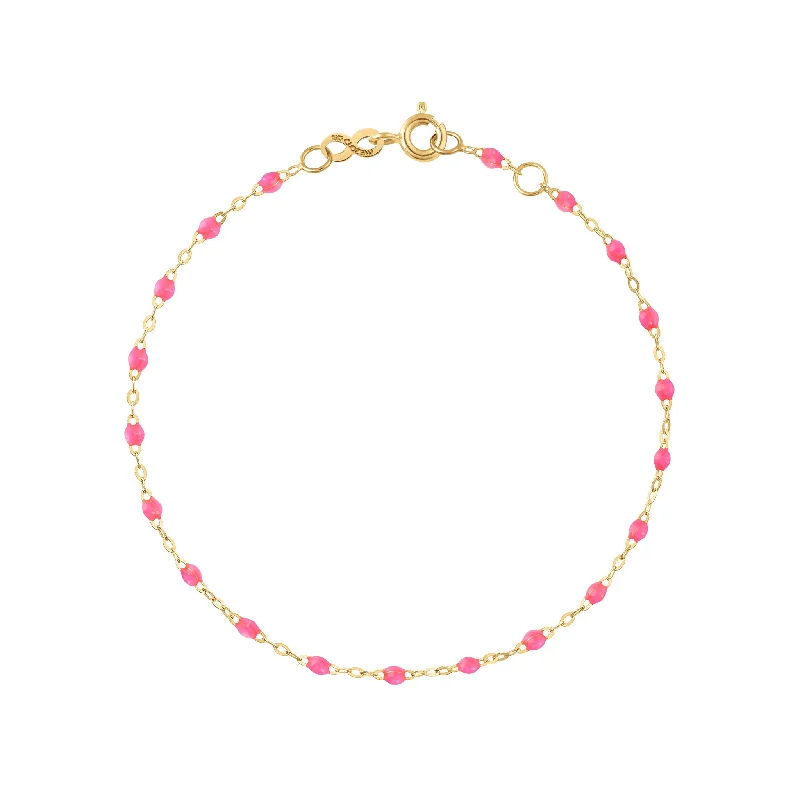 women's vintage-style bangles-Classic Gigi Bracelet Pink , 6.7"