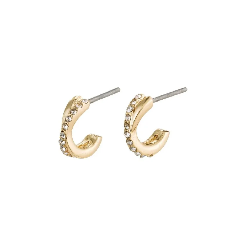 women's trendy earrings-Anouk Gold Plated Crystal Studs