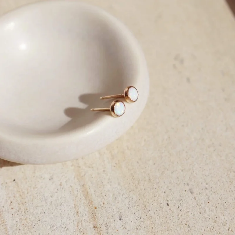 women's handmade earrings-Opal Studs