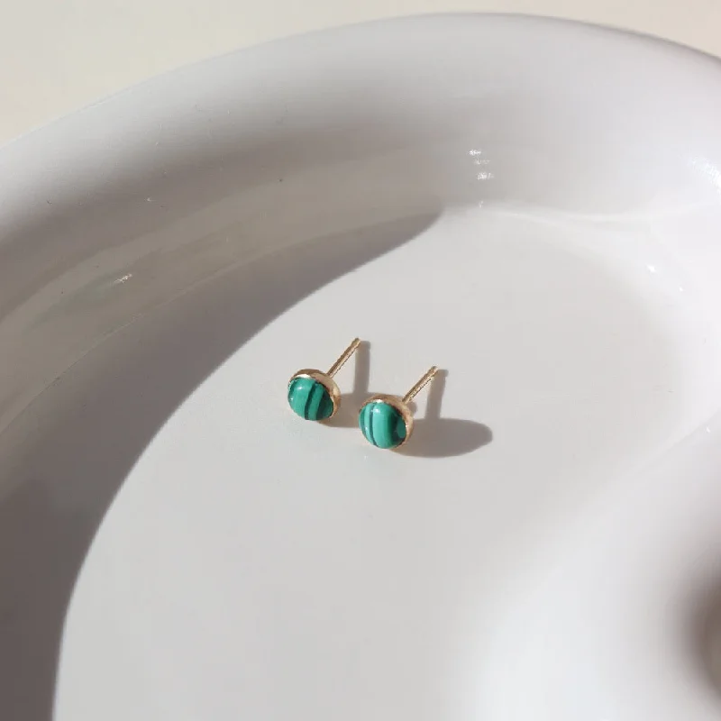 women's designer earrings-Malachite Studs | Wholesale