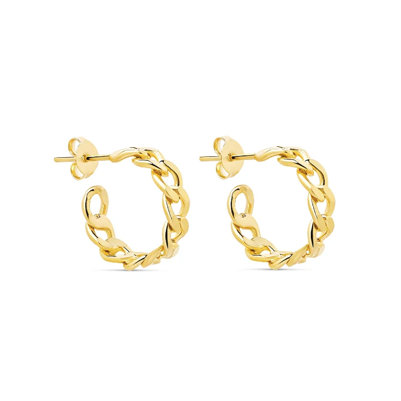 women's large hoop earrings-The Cuban Link Mini Hoops