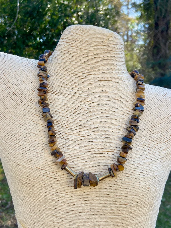 women's cute necklaces-Tiger Eye Gemstone Necklace