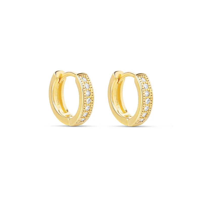 women's fashion earrings-The Gold 11mm Melrose Huggies