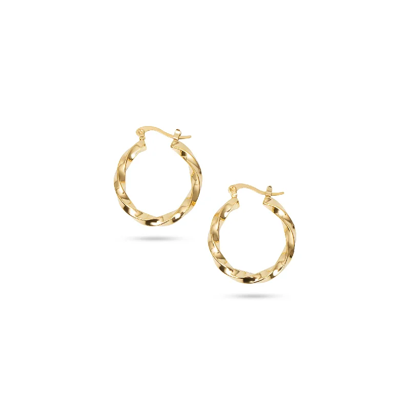 women's aquamarine earrings-THE BOLD TWISTED HOOPS