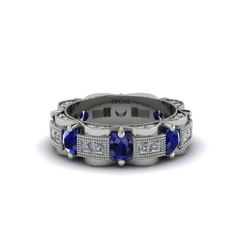 cushion cut engagement rings-Sapphire Eternal Elegance Wedding Ring - Rosemary No. 15