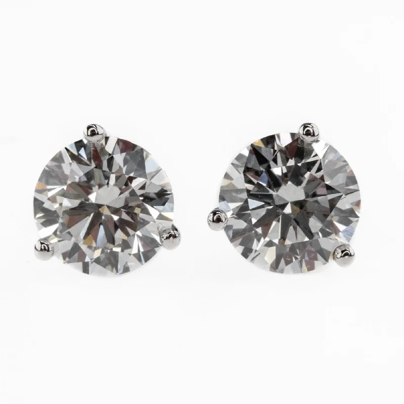 women's trendy earrings-New IGI Certify 2ctw VS1/F Lab Grown Diamond Solitaire Stud in 14K White Gold