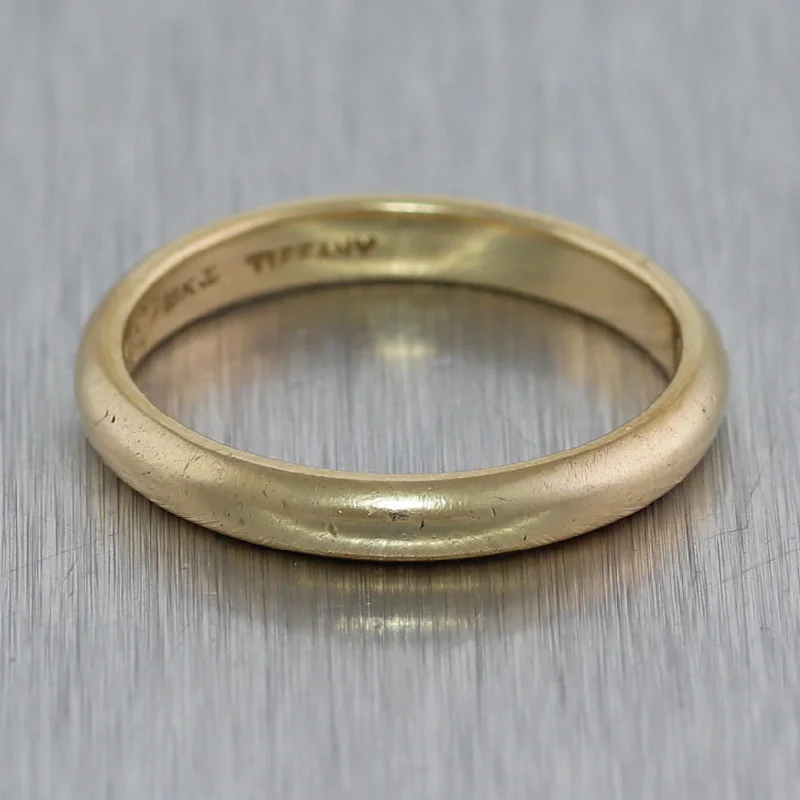 women's diamond rings-Antique Vintage Estate Tiffany & Co. 18k Yellow Gold Wedding Band Ring