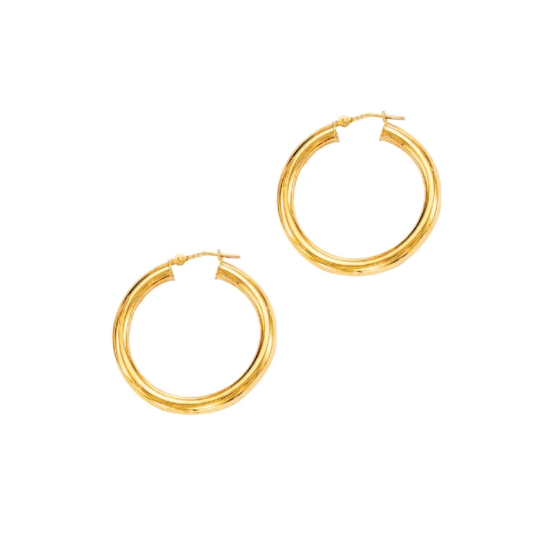 women's statement stud earrings-14K Gold 3x20mm Hoops