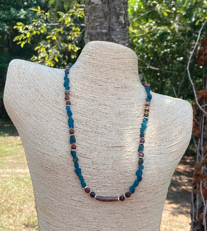 women's statement necklaces-Apatite and Mookaite Necklace