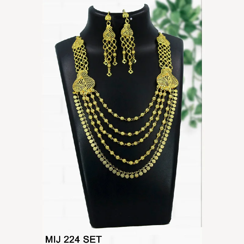 women's choker necklaces-Mahavir Forming Gold Necklace Set   - MIJ Set 224