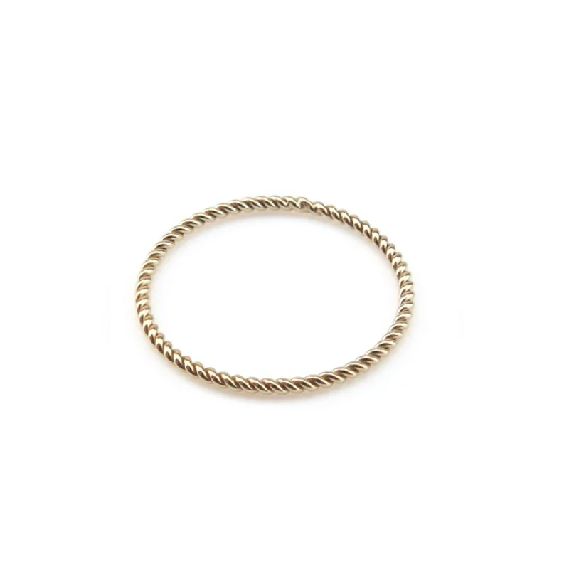 women's eco-friendly rings-Gold Twisted Stacking Ring