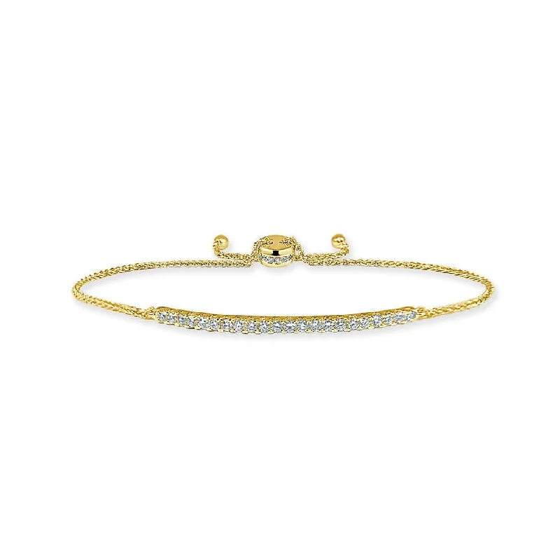 women's sleek silver bangles-14k Gold & Diamond Bolo Bracelet