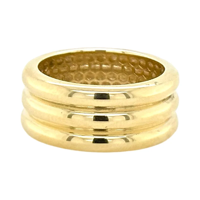 women's adjustable rings-TRIPLE RIDGE DOMED RING