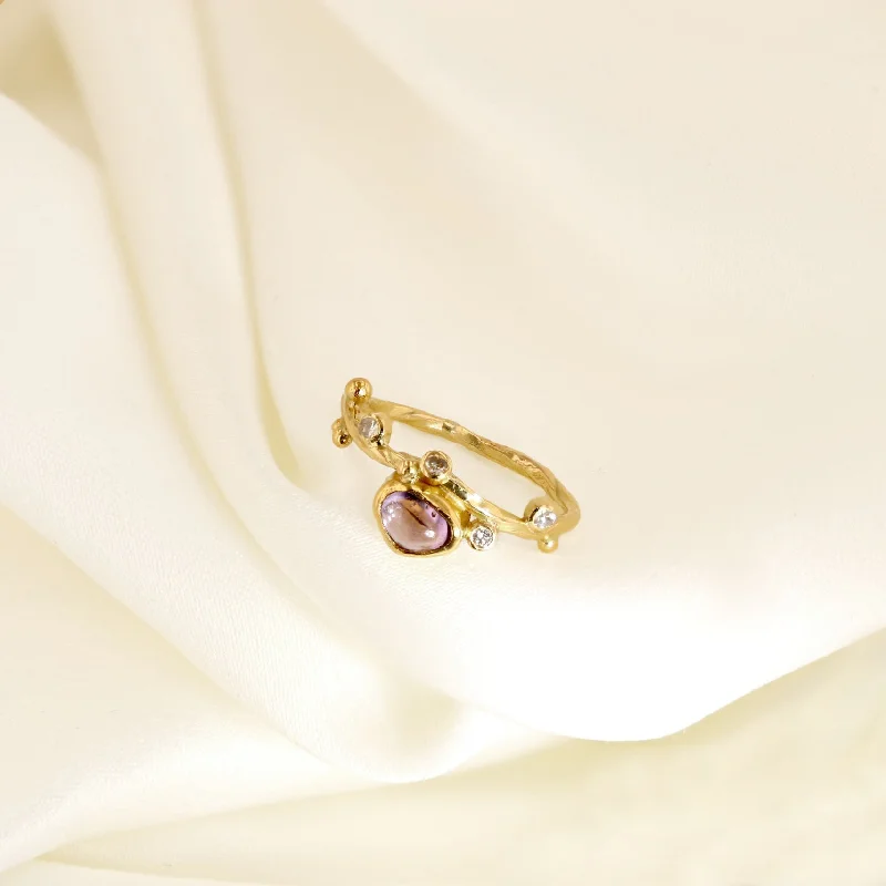 women's custom diamond rings-SOLD OUT Love Seafire II 18K & 22K Gold Ring w. Sapphire