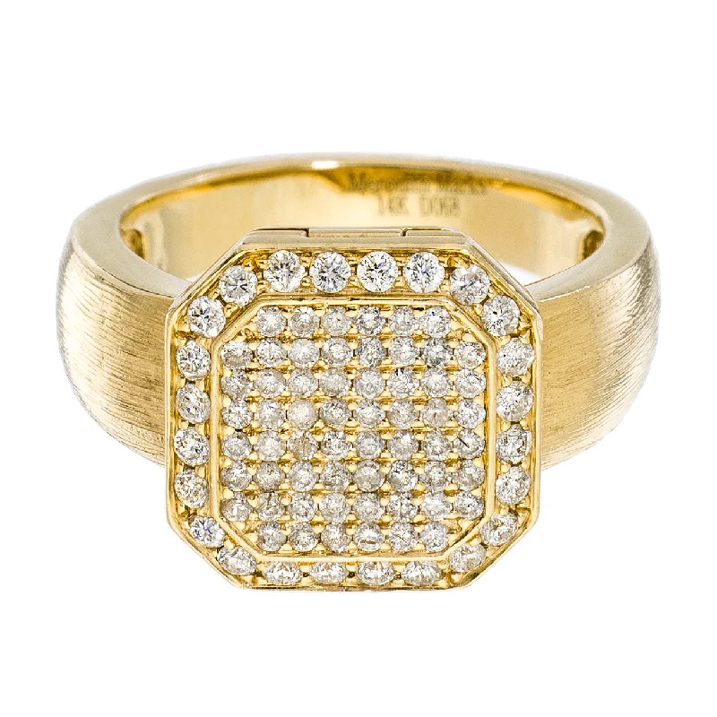 women's wedding band rings-Poison Ring Petite Full Pavé Yellow Gold