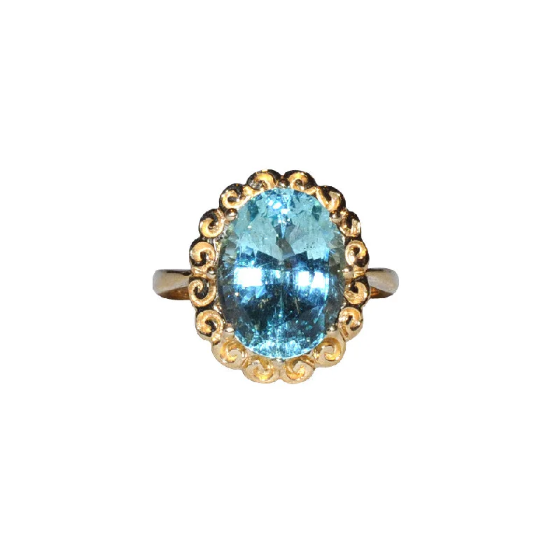 women's statement bracelets-Aquamarine Cocktail Ring