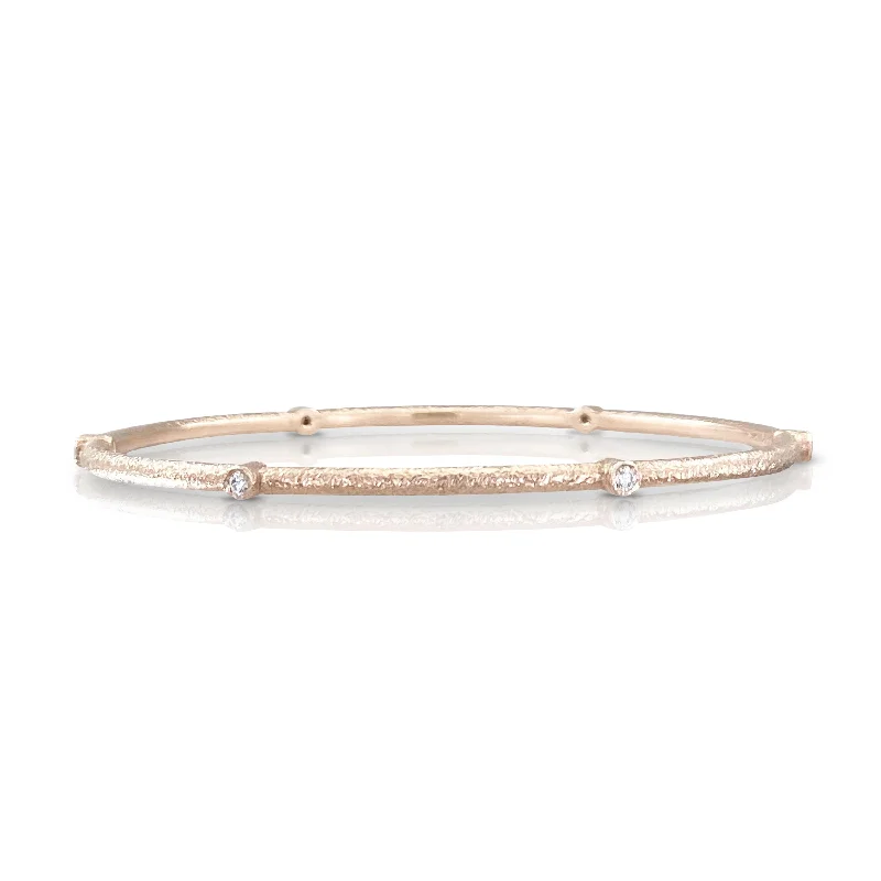 women's glamorous bangles-Sputnik Bangle in Rose Gold with Diamonds