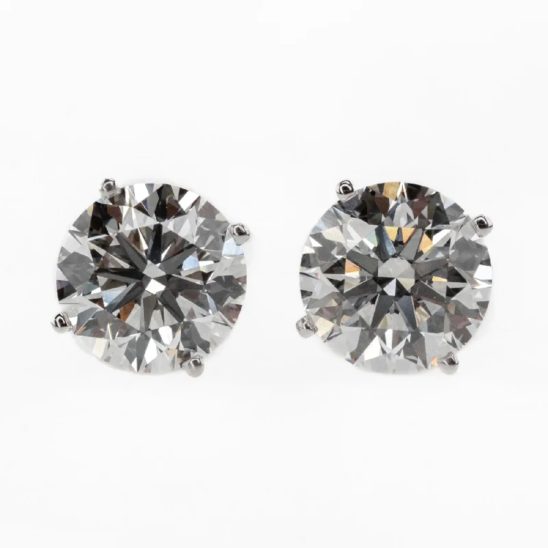 women's diamond stud earrings-New IGI Certify 4.1ctw VS1/G Lab Grown Diamond Solitaire Stud in 14K White Gold