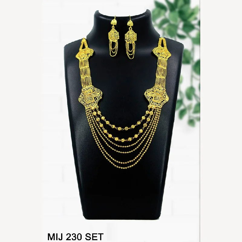 women's personalized necklaces-Mahavir Forming Gold Necklace Set   - MIJ Set 230