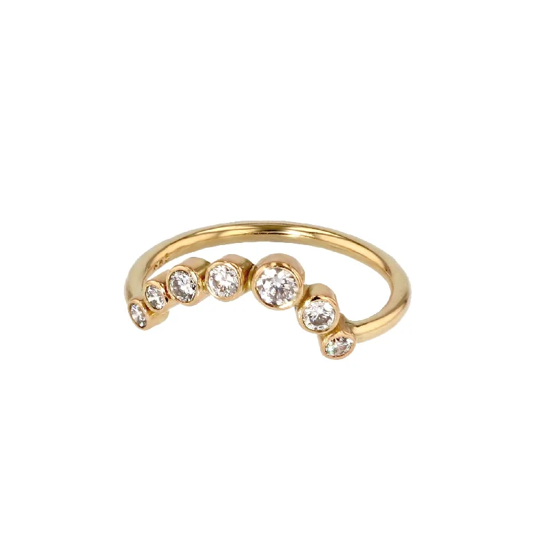 women's romantic rings-7 Stone 14K or 18K Gold Ring w. Diamonds