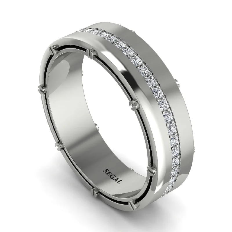 engagement rings for proposal-Diamond Eternal Elegance Men’s Wedding Ring - Roman No. 3